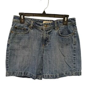 Natural Reflections Denim Shorts Womens 4 Blue Medium Wash Cotton Button  Pocket